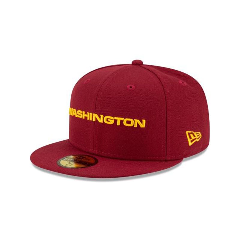 NFL Washington Football Team Basic Wordmark 59Fifty Fitted (NGI3677) - Yellow New Era Caps